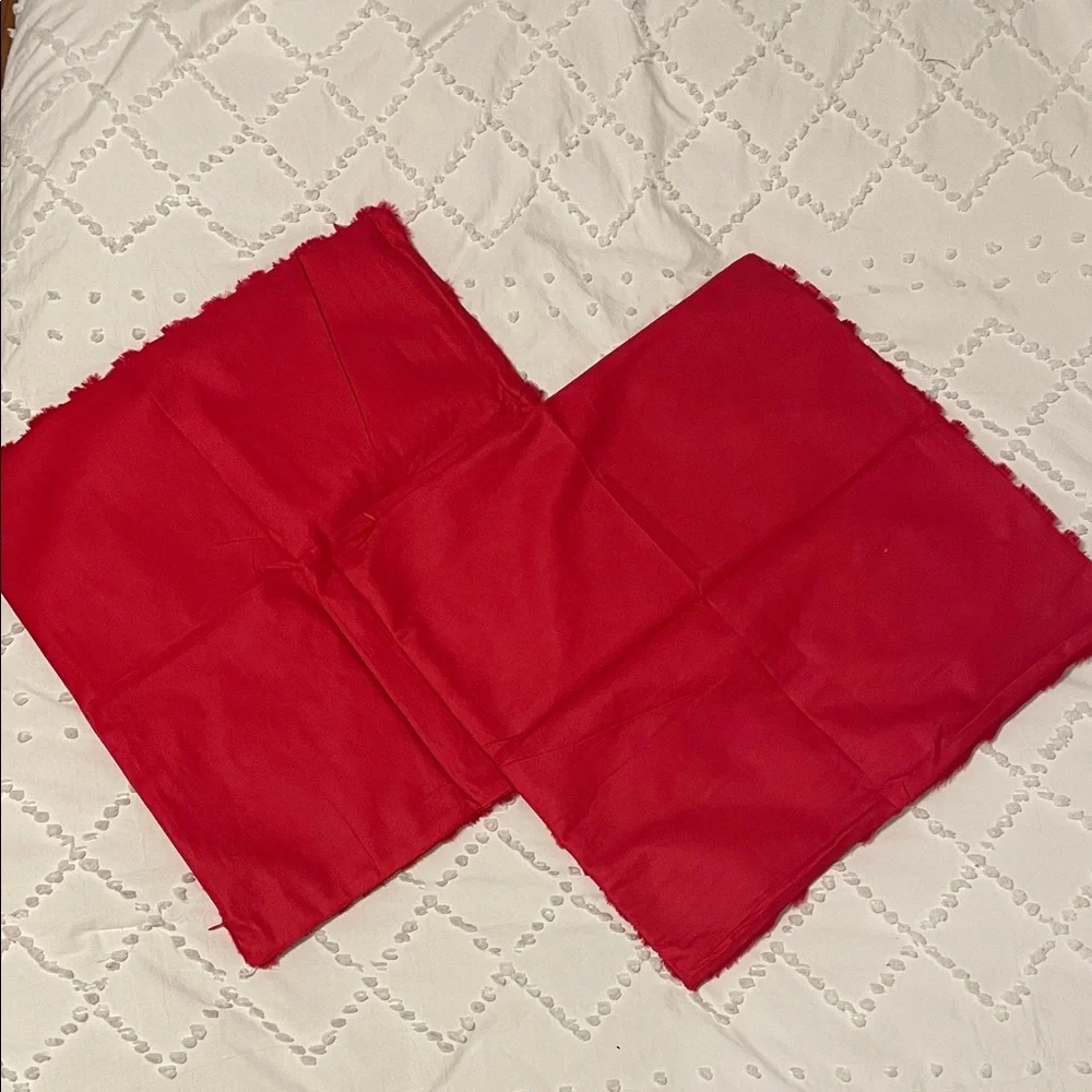 Set of Two Red textured Patterned Pillow Covers new